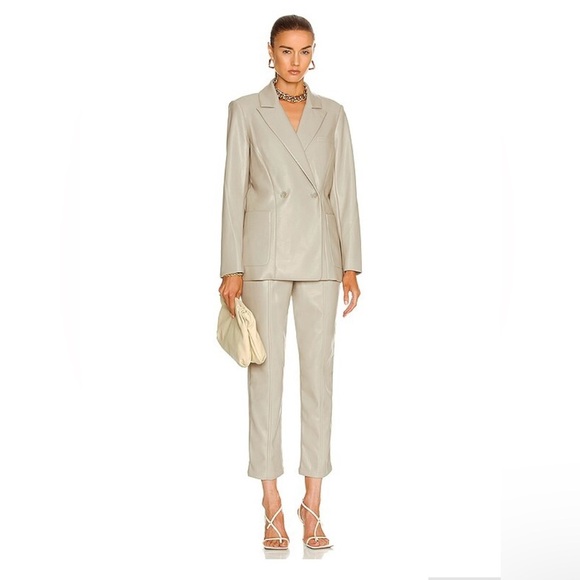 NWT Jonathan Simkhai- Violet Vegan Leather Track Pant. Size M - Picture 4 of 12